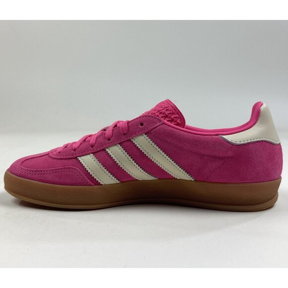 adidas Originals Gazelle Indoor Womens 8.5 Pink White Shoes Sneakers Low JR1356 - Picture 3 of 9